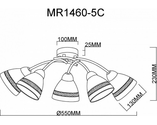 Потолочная люстра MyFar Emily MR1460-5C