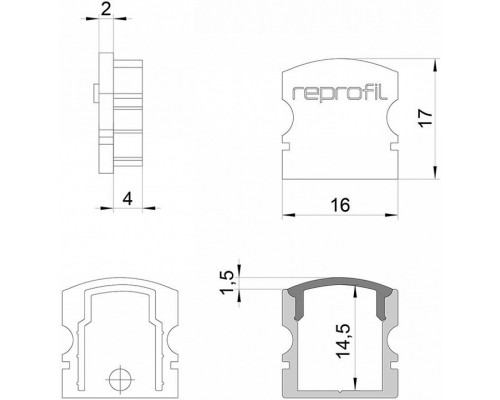 Набор из 10 заглушек для профиля Deko-Light F-AU-02-10 978552