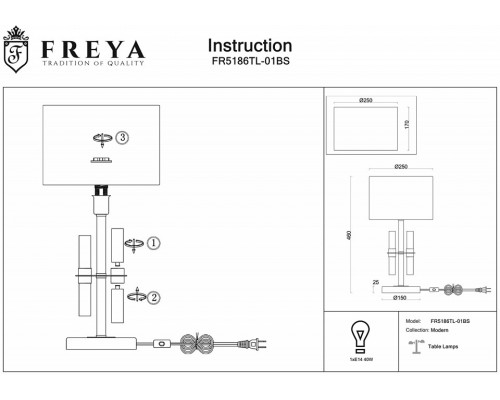 Настольная лампа декоративная Freya Lino FR5186TL-01BS