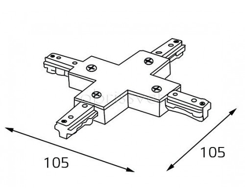 Соединитель X-образный для треков Italline WSO WSO 75 black