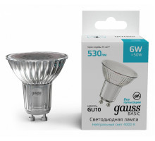 Лампа светодиодная Gauss Basic GU10 6Вт 4000K 10106262