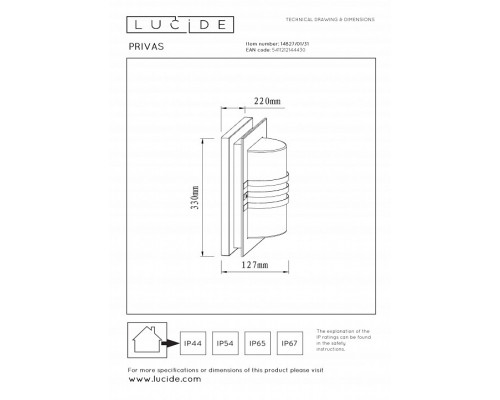 Накладной светильник Lucide Privas 14827/01/31