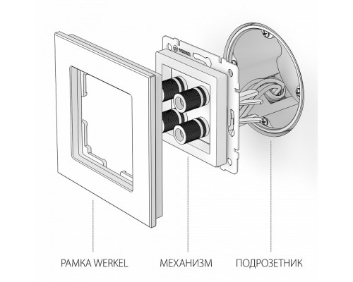 Розетка акустическая без рамки Werkel белый W1185001