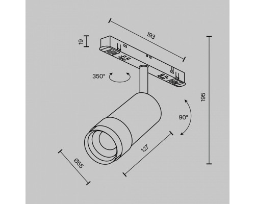 Светильник на штанге Maytoni Focus Zoom TR211-1-12W2.7K-Z-B