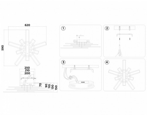 Потолочная люстра Ambrella Light FA FA8906