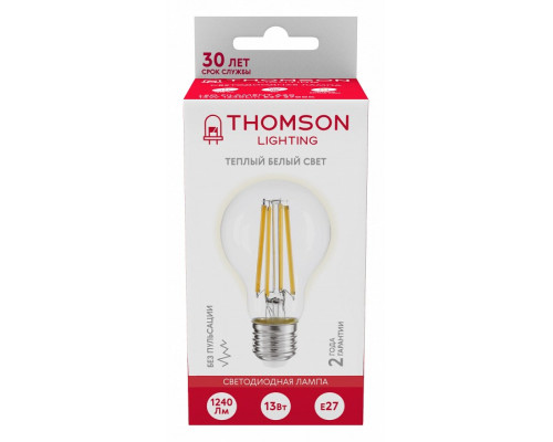 Лампа светодиодная Thomson Filament A60 E27 13Вт 2700K TH-B2367