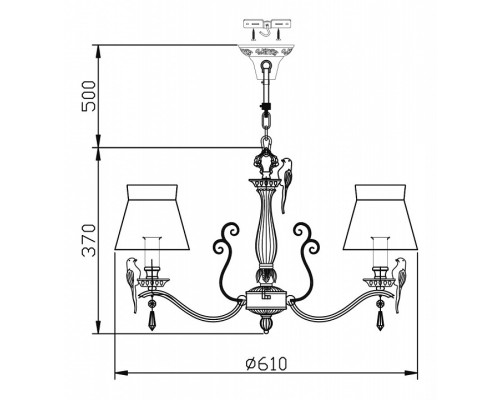 Подвесная люстра Maytoni Bird ARM013-06-W