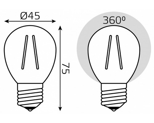 Набор ламп светодиодных Gauss Basic Filament E27 5.5Вт 4100K 1051226T