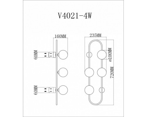 Накладной светильник Moderli Krona V4021-4W