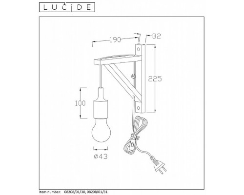 Бра Lucide Fix Wall 08208/01/31