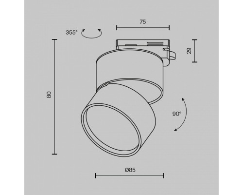 Накладной светильник Maytoni ONDA TR007-1-12W3K-B-1