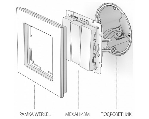 Выключатель трехклавишный без рамки Werkel черный матовый W1130008 (черный матовый)