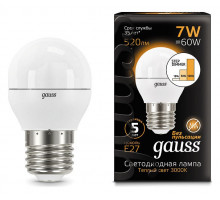 Лампа светодиодная Gauss LED Globe E27 7Вт 3000K 105102107-S