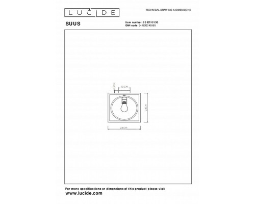 Накладной светильник Lucide Suus 00127/01/30