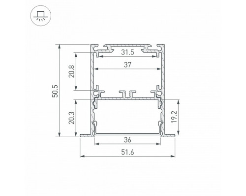 Профиль встраиваемый Arlight SL-LINIA 044685