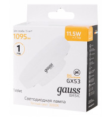 Лампа светодиодная Gauss Basic GX53 11.5Вт 3000K 20849112