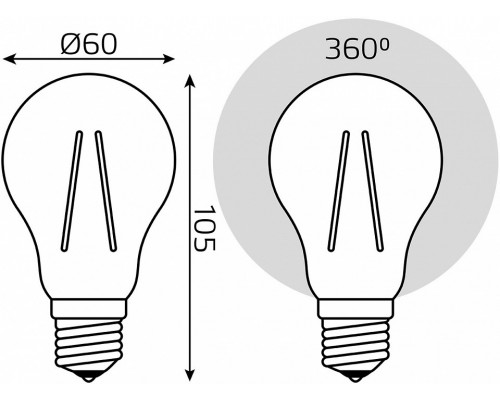 Лампа светодиодная Gauss Filament E27 10Вт 2400K 102802010