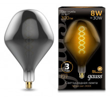 Лампа светодиодная Gauss LED Vintage Filament Flexible E27 8Вт 2400K 163802008