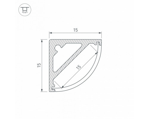 Профиль накладной Arlight SL-KANT-H15-2000 ANOD 019327