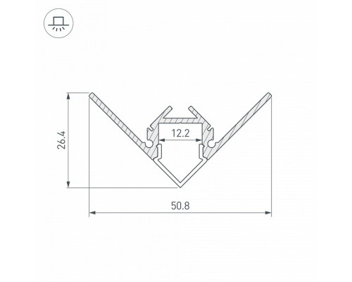 Профиль Arlight ARH-DECORE-S12-EXT-F-2000 ANOD внешний 023897