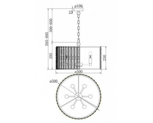 Подвесной светильник Maytoni Facet MOD094PL-06CH