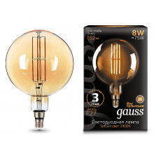 Лампа светодиодная Gauss LED Vintage Filament Flexible E27 8Вт 2400K 153802008