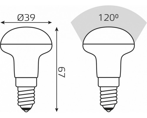 Лампа светодиодная Gauss R39 E14 4Вт 3000K 63114