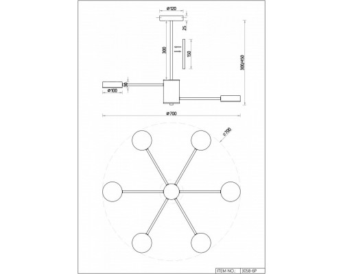 Люстра на штанге F-promo Atma 3058-6P