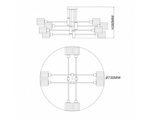 Люстра на штанге Escada Reflex 1140/8P