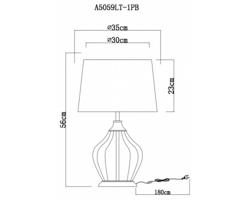 Настольная лампа декоративная Arte Lamp Baymont A5059LT-1PB