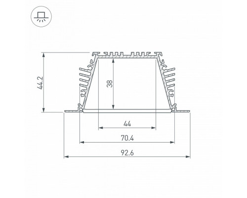 Профиль Arlight KLUS-POWER-RW70FS-2000 ANOD 019882