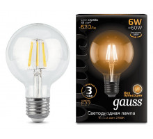 Лампа светодиодная Gauss LED Filament E27 6Вт 2700K 105802106