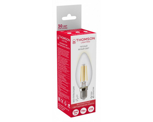 Лампа светодиодная Thomson Filament Candle E14 11Вт 2700K TH-B2071