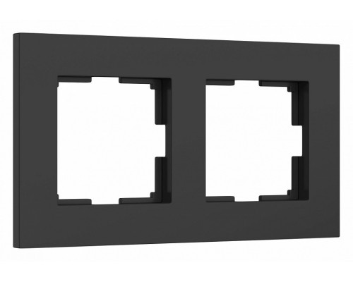 Рамка на 2 поста Werkel Slab черный матовый W0022908