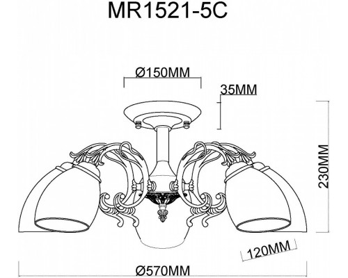 Люстра на штанге MyFar Biene MR1521-5C