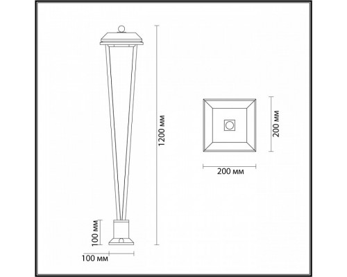 Наземный высокий светильник Odeon Light Bearitz 6655/12GA3