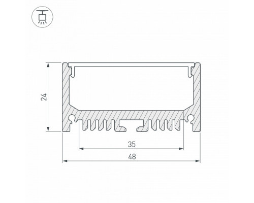 Профиль подвесной Arlight ARH-LINE-2448-2000 ANOD 018684