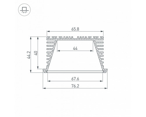 Профиль Arlight KLUS-POWER-RW70F-2000 ANOD 019881