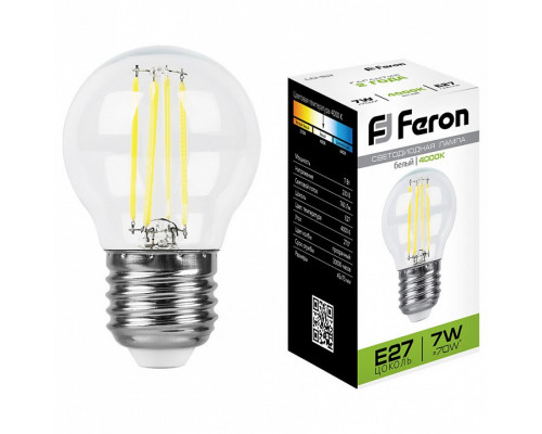 Лампа светодиодная Feron LB-52 E27 7Вт 4000K 25877
