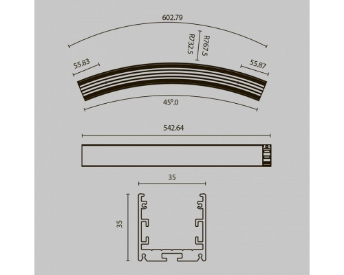 Профиль накладной Maytoni Led strip ALM-3535R-B-D-45°-1.5M