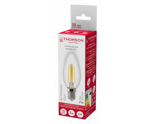 Лампа светодиодная Thomson Filament Candle E14 7Вт 4500K TH-B2068