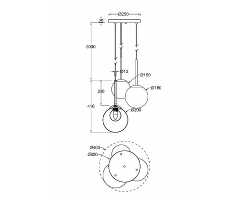 Подвесной светильник Maytoni Basic form MOD521PL-03G