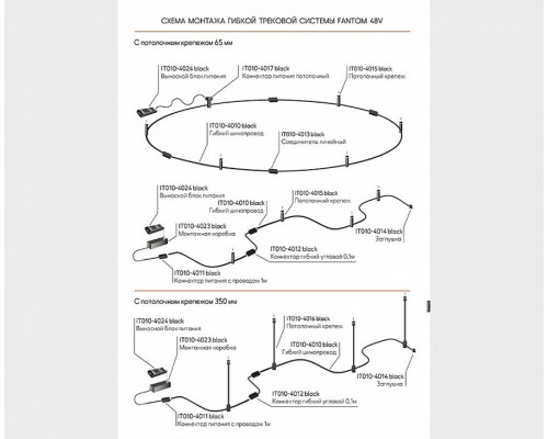 Токопровод концевой Italline Fantom IT010-4011 black