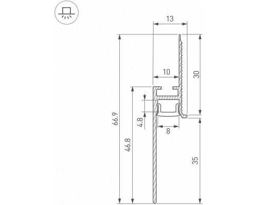 Профиль для плинтусов Arlight ARH-PLINTUS 043665