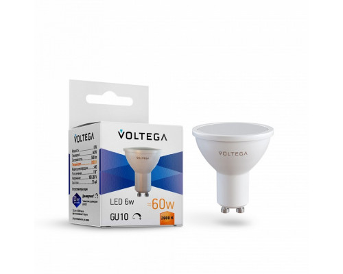 Лампа светодиодная Voltega Sofit dim GU10 GU10 6Вт 2800K 8457
