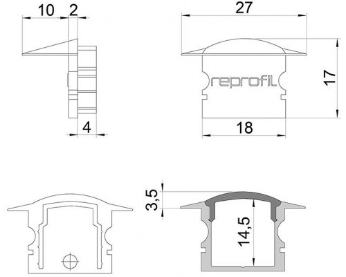 Набор из 10 заглушек для профиля Deko-Light F-ET-02-12 978640