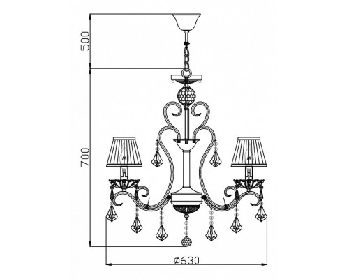 Подвесная люстра Maytoni Triumph ARM288-05-G