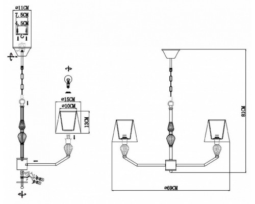 Подвесная люстра EVOLUCE Balnea SLE1116-103-05