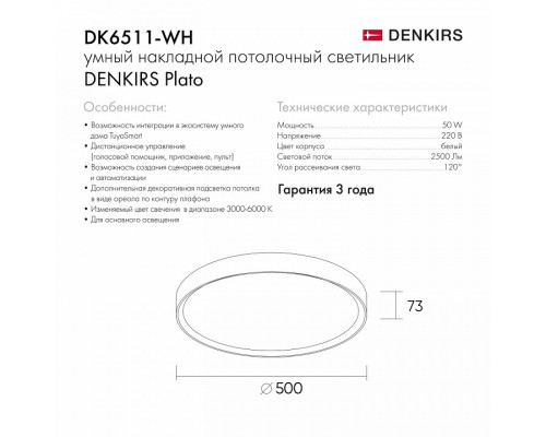 Накладной светильник Denkirs Cany DK6511-WH