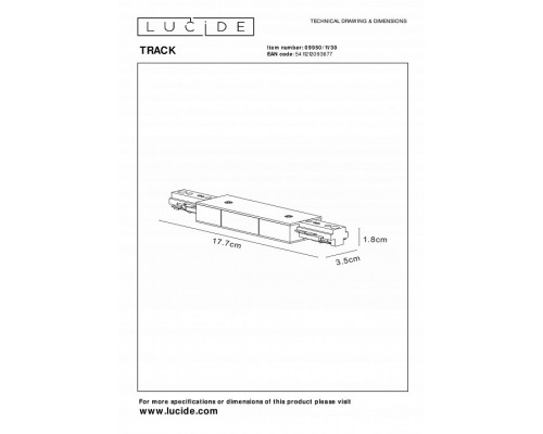 Соединитель линейный для треков Lucide Track 09950/11/30
